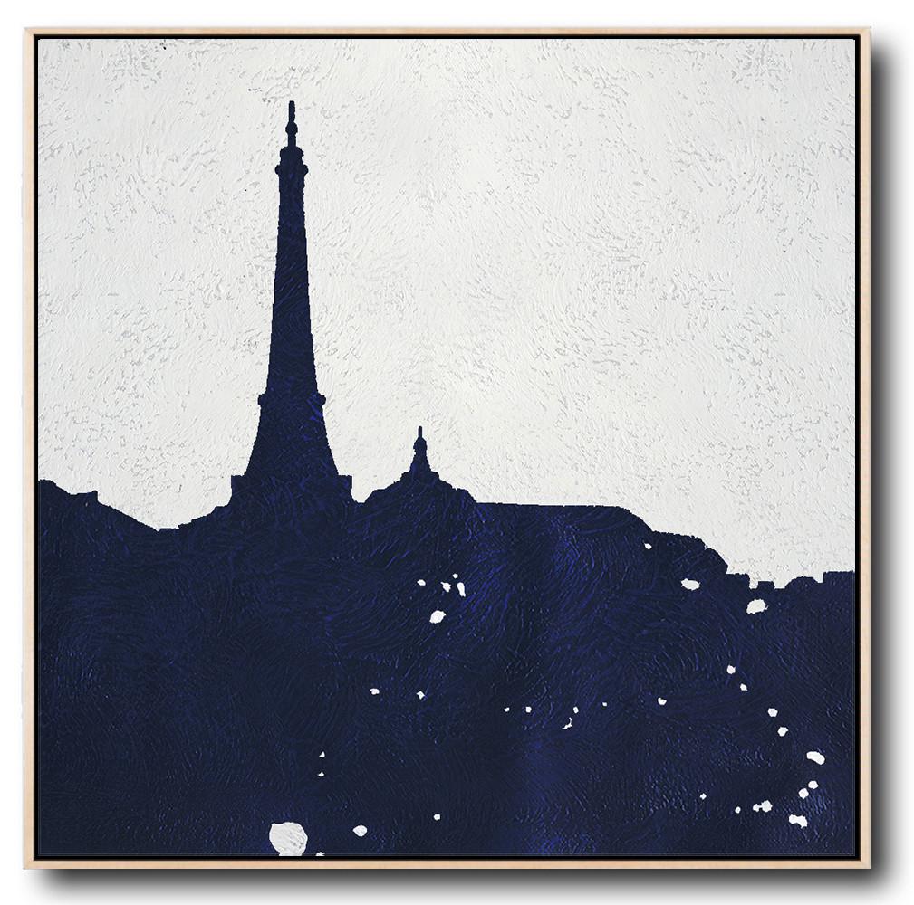 Navy Blue Minimalist Painting #NV191A - Click Image to Close